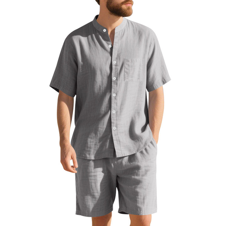 Herren luftiges Kurzarm-Hemd und Shorts-Set Echoarchiv
