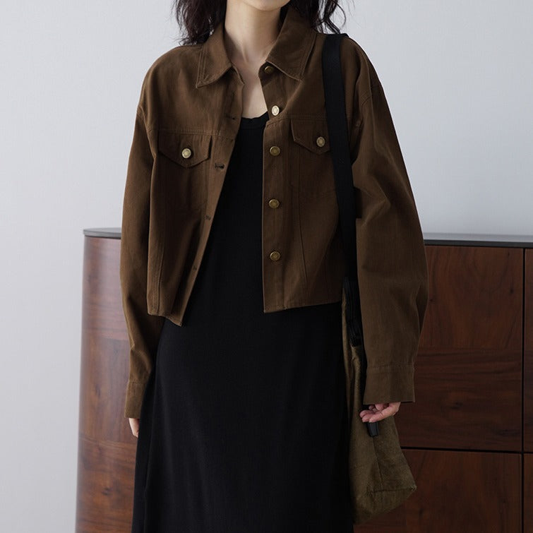 Damen Modische Oversized-Jacke mit Knöpfen und praktischen Taschen Echoarchiv