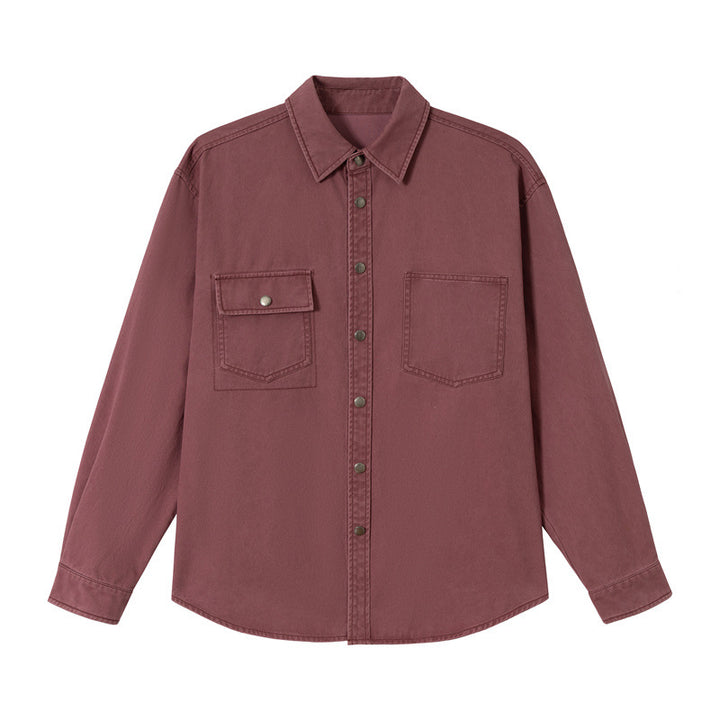 Damen Relaxed-Hemdenjacke aus Baumwoll-Twill mit asymmetrischer Brusttasche Echoarchiv