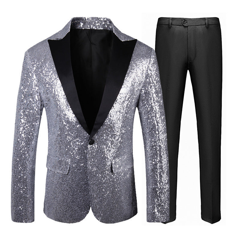 Herren Glitzerndes Smokingset mit elegantem Schnitt Echoarchiv