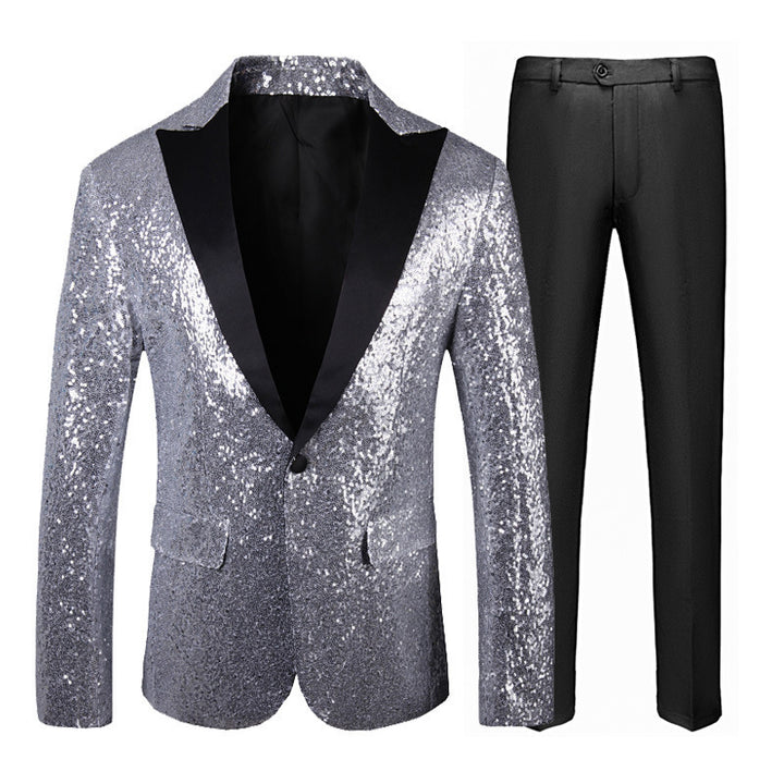 Herren Glitzerndes Smokingset mit elegantem Schnitt Echoarchiv