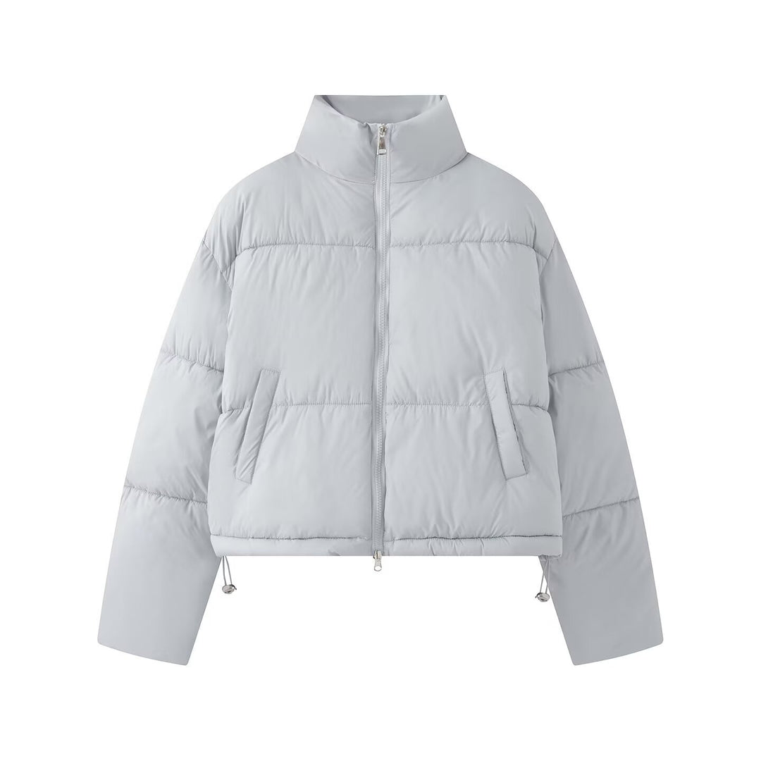 Damen Kurz geschnittene wattierte Steppjacke mit hohem Stehkragen Echo Archiv