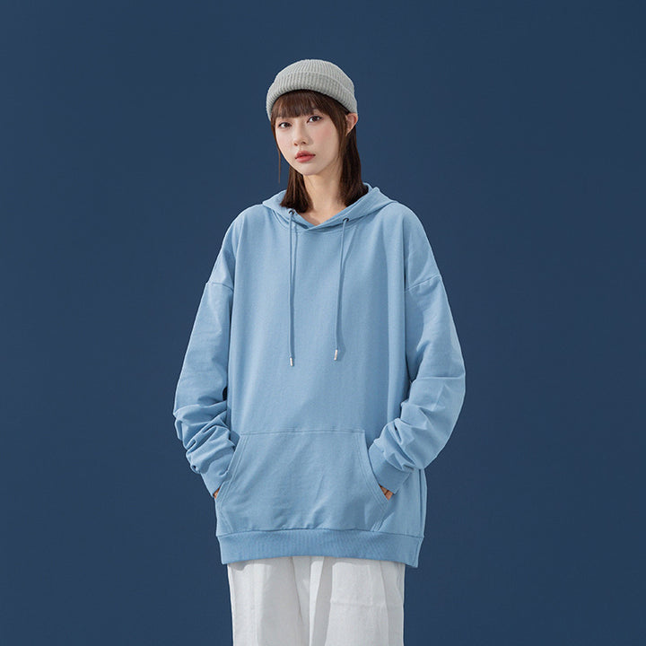 Damen Oversize-Kapuzenpullover mit Kängurutasche, tiefem Schulterfall und verstellbarer Kordel Echoarchiv