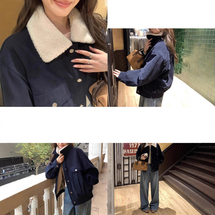 Damen Übergangsjacke mit Kunstfellkragen Echoarchiv