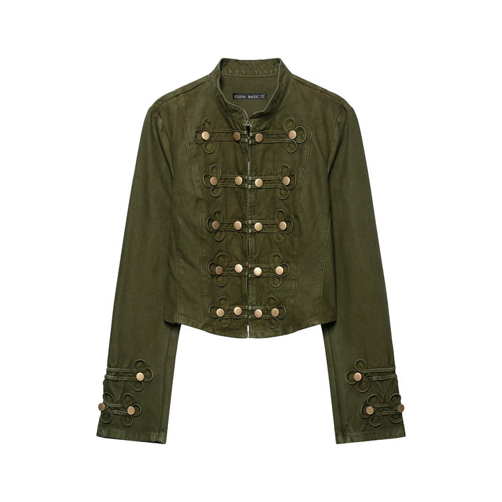 Damen Cropped Husarenjacke mit Zierkordeln und Stehkragen Echoarchiv
