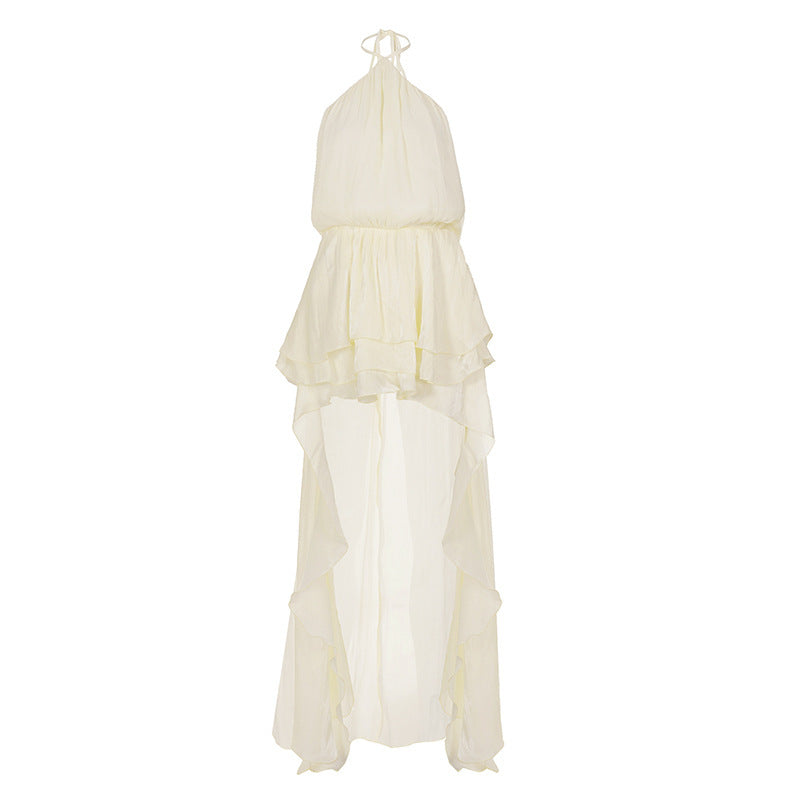 Damen leichtes Wickelkleid mit Volant und asymmetrischem Saum Echo Archiv