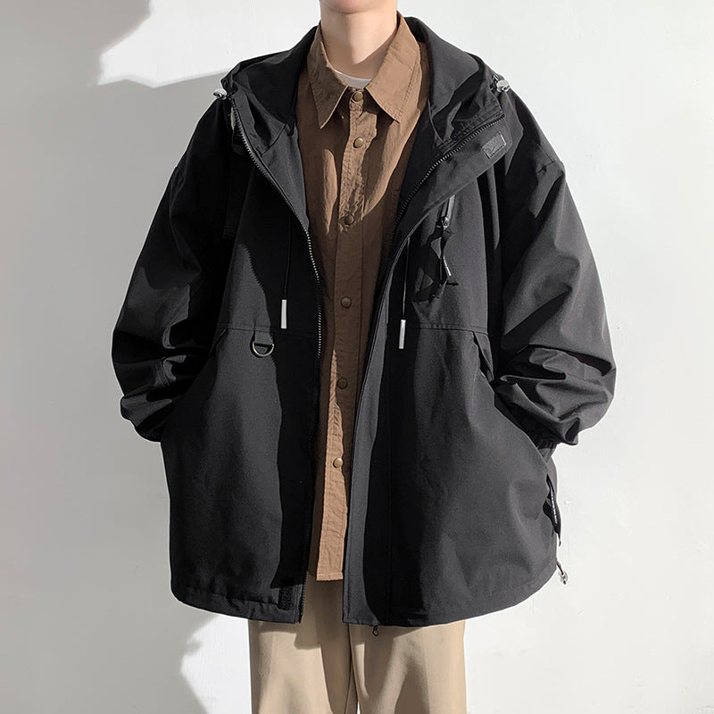 Herren wetterfeste Übergangsjacke mit verstellbarem Kapuzenkragen und praktischen Taschen Echoarchiv