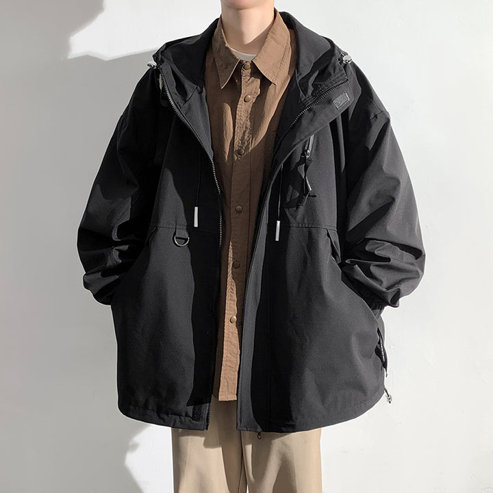 Herren wetterfeste Übergangsjacke mit verstellbarem Kapuzenkragen und praktischen Taschen Echoarchiv
