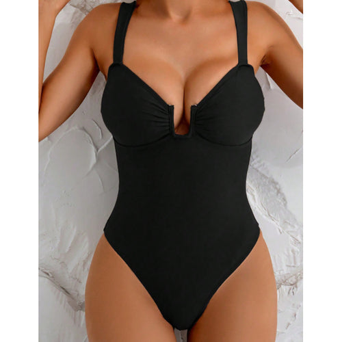 Damen eleganter V-Ausschnitt Badeanzug Echo Archiv