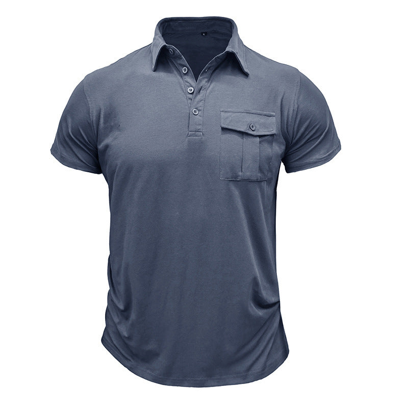 Herren Poloshirt mit praktischem Brustfach und modernem Stehkragen Echoarchiv