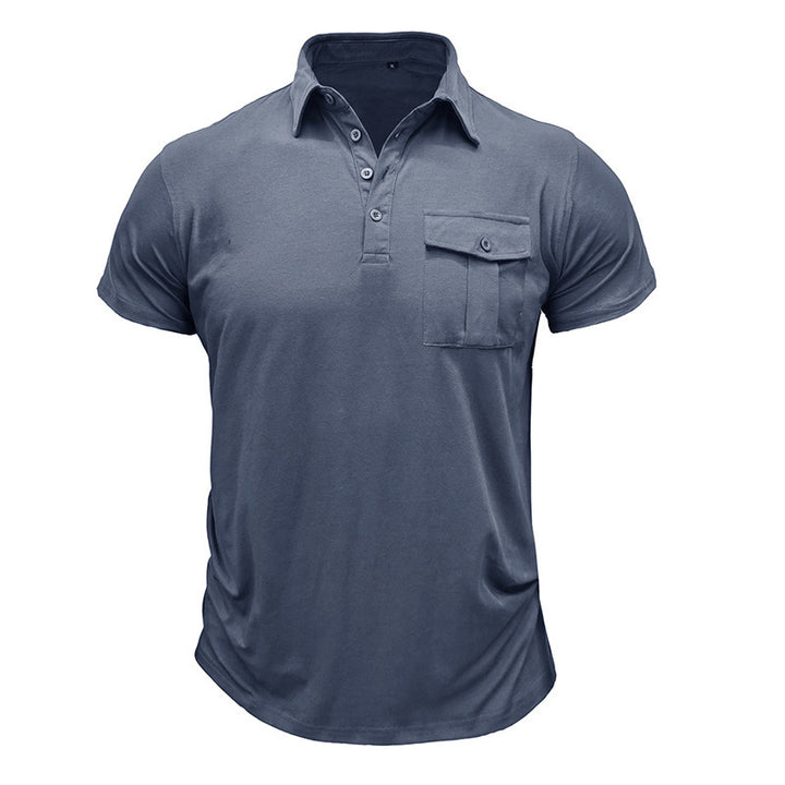 Herren Poloshirt mit praktischem Brustfach und modernem Stehkragen Echoarchiv