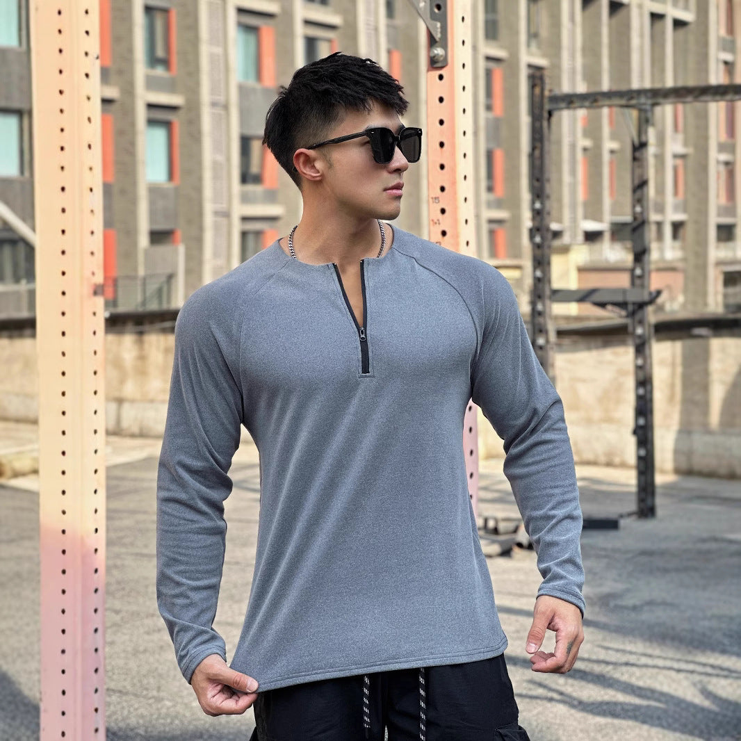 Herren Funktionsshirt mit innovativem Reißverschluss und atmungsaktiver Struktur Echoarchiv