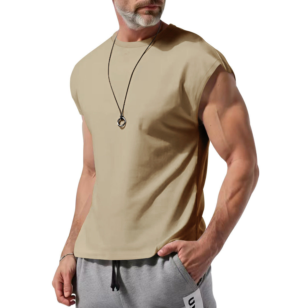 Herren schickes ärmelloses T-Shirt aus atmungsaktivem Baumwollmix Echoarchiv