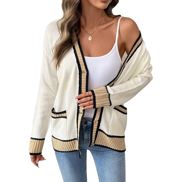Damen Modischer Strickcardigan mit Kontrastdetails Echo Archiv