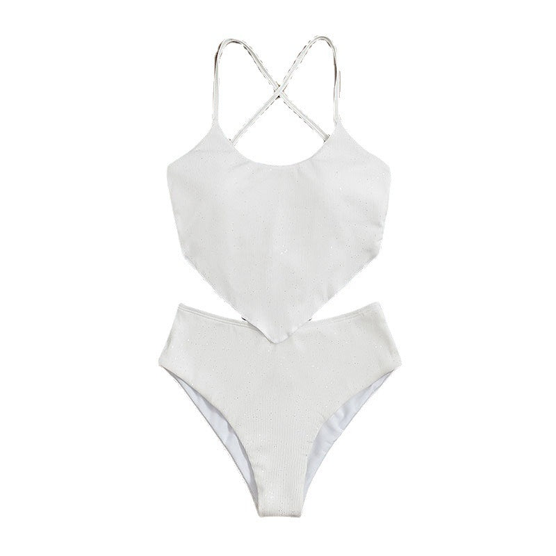 Damen Hoch geschnittenes Bikini-Set mit Kreuzträger-Design Echo Archiv