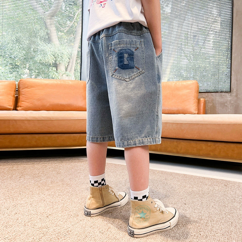 Jungen lässige Denim-Shorts mit kreativen Applikationen Echo Archiv