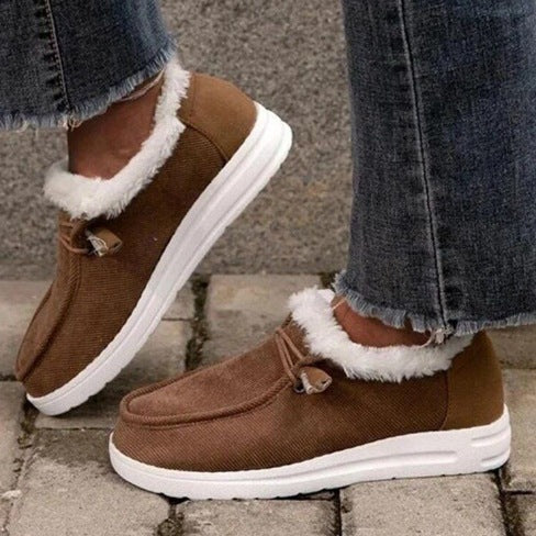 Damen Gefütterte Mokassin-Slipper mit Teddyfutter und dämpfender Gummisohle Echoarchiv