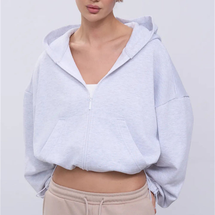 Damen Modischer cropped Zip-Hoodie Echo Archiv