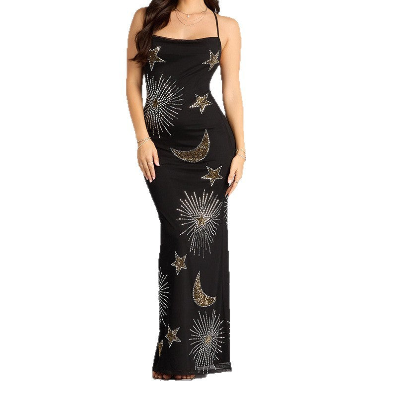 Damen Glamouröses Abendkleid mit schimmernden Pailletten und fantasievollem Design Echo Archiv