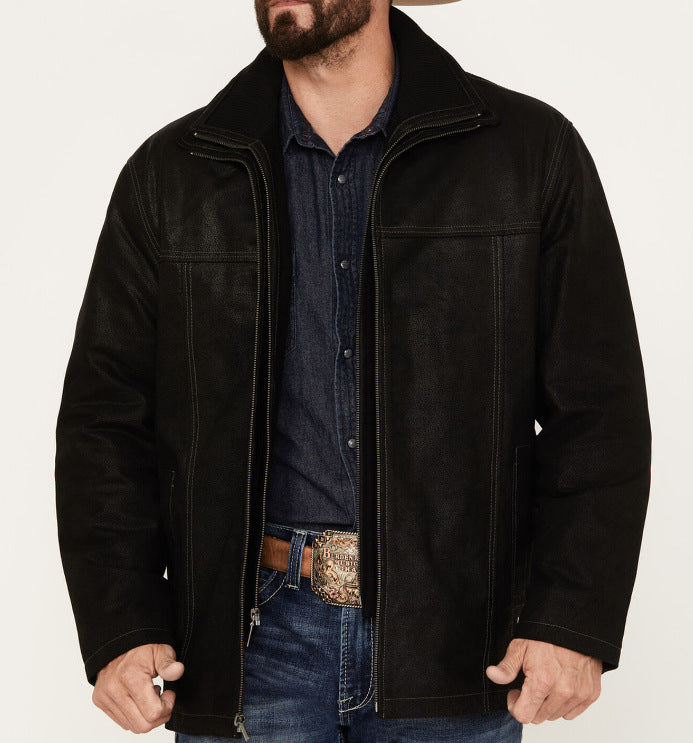 Herren vielseitige und robuste Wildlederjacke mit funktionalen Taschen Echoarchiv