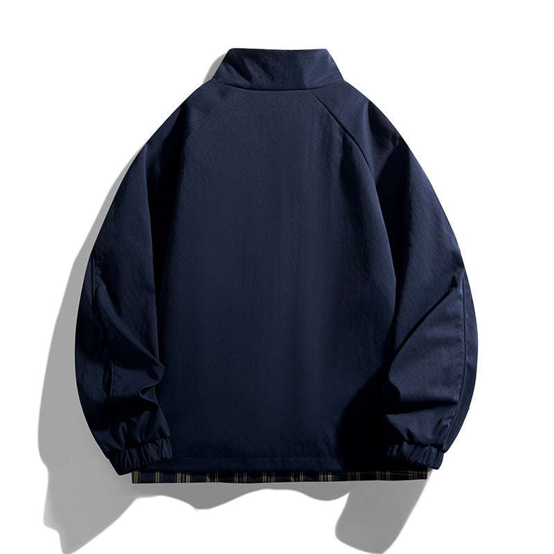 Herren lässige Übergangsjacke mit hohem Kragen und praktischen Reißverschlusstaschen Echoarchiv