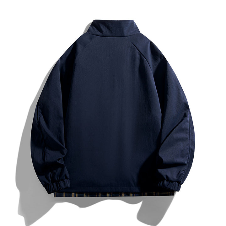 Herren lässige Übergangsjacke mit hohem Kragen und praktischen Reißverschlusstaschen Echoarchiv