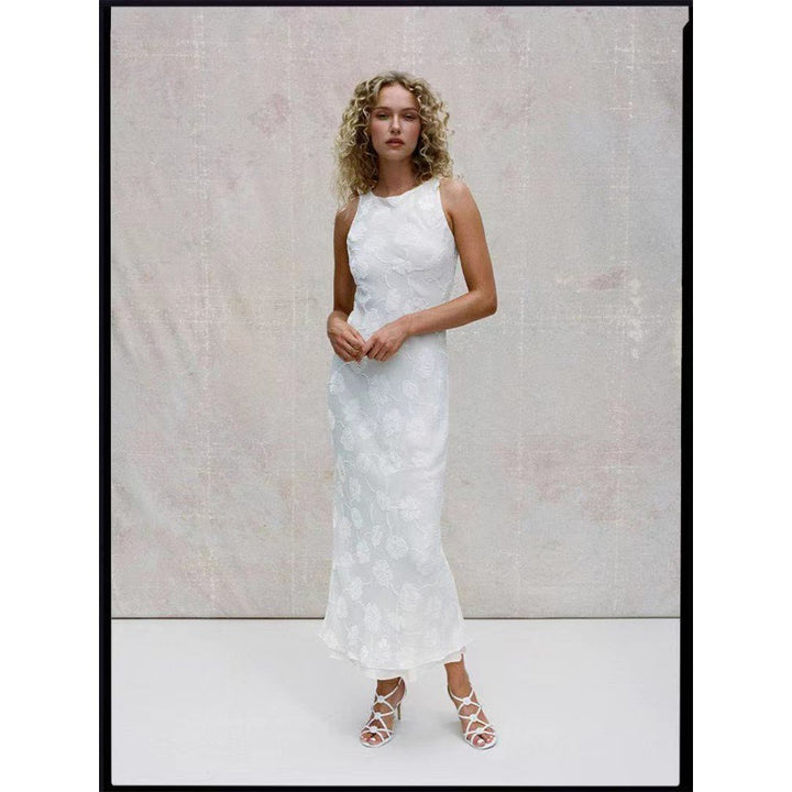 Damen Maxi-Kleid mit floralem Spitzenmuster und elegantem, schwingendem Saum Echo Archiv