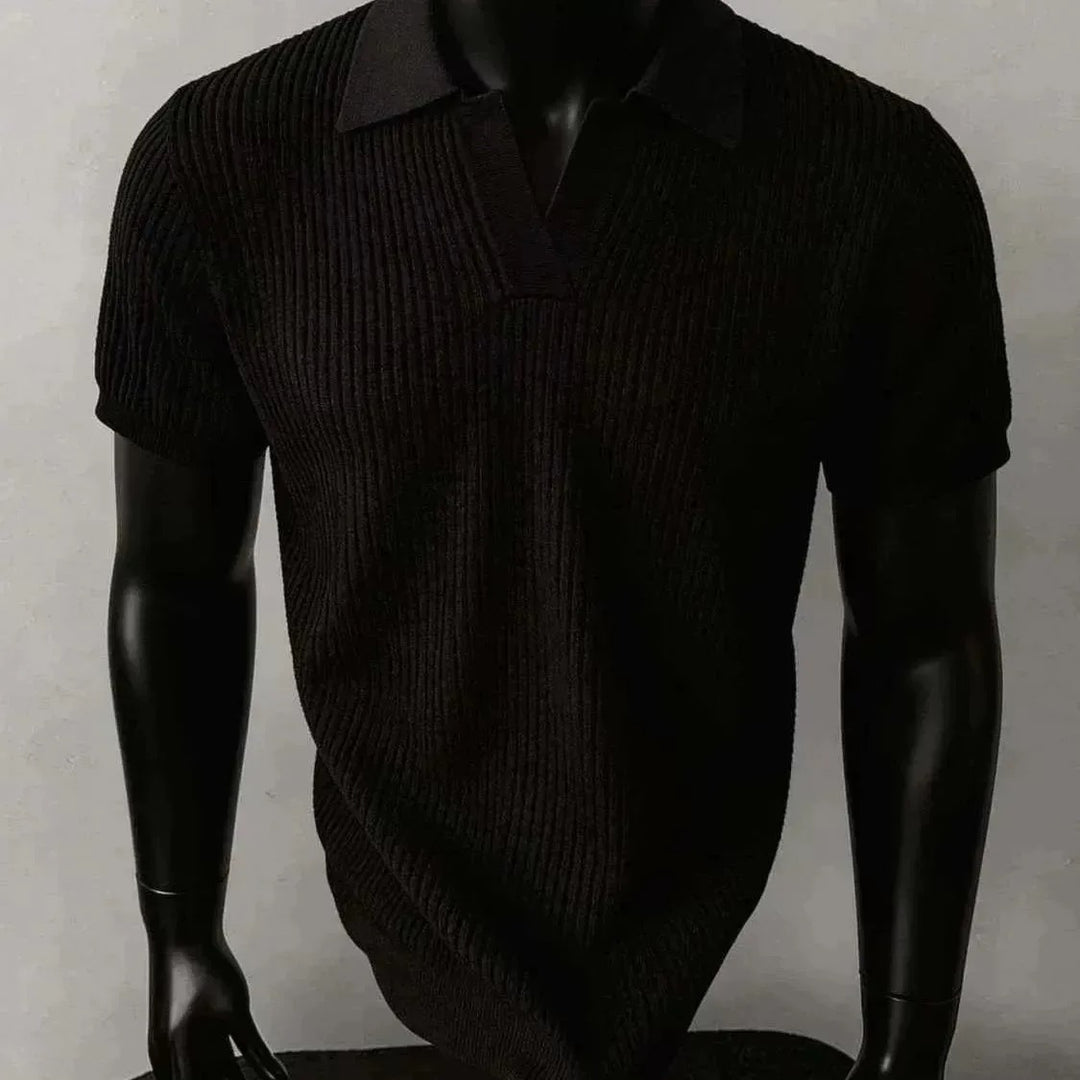 Stylisches Strickpolohemd für Männer mit V-Ausschnitt Echo Archive