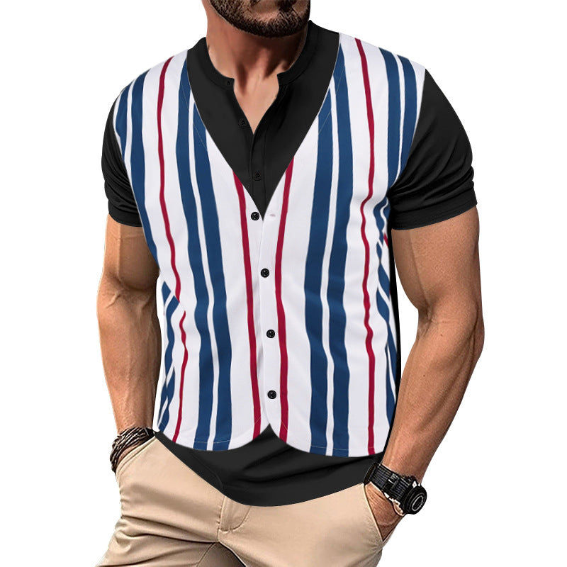Herren Hemd-Weste Kombination mit modernem Streifenmuster Echoarchiv
