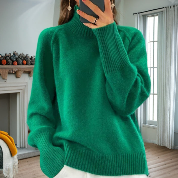 Damen nan kuscheliger Feinstrickpullover mit Rundhalsausschnitt, überschnittener Schulterpartie und gerippten Bündchen Echo Archiv