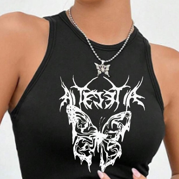 Damen Crop-Top mit einzigartigem Design und modischem Schriftzug Echo Archiv
