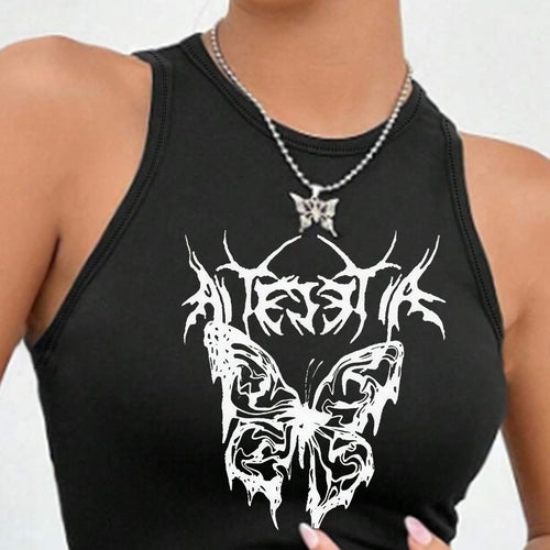 Damen Crop-Top mit einzigartigem Design und modischem Schriftzug Echo Archiv