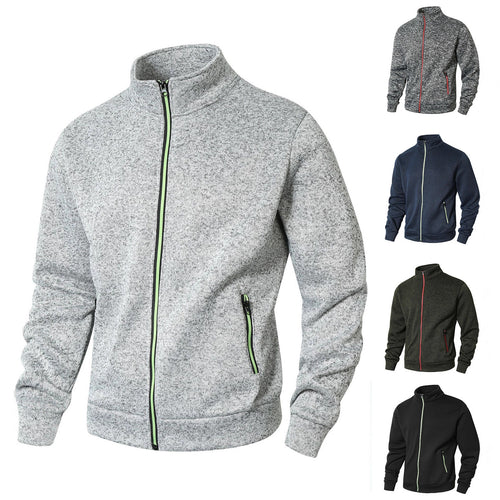 Herren Fleecejacke mit hohem Kragen und Reißverschluss Echoarchiv