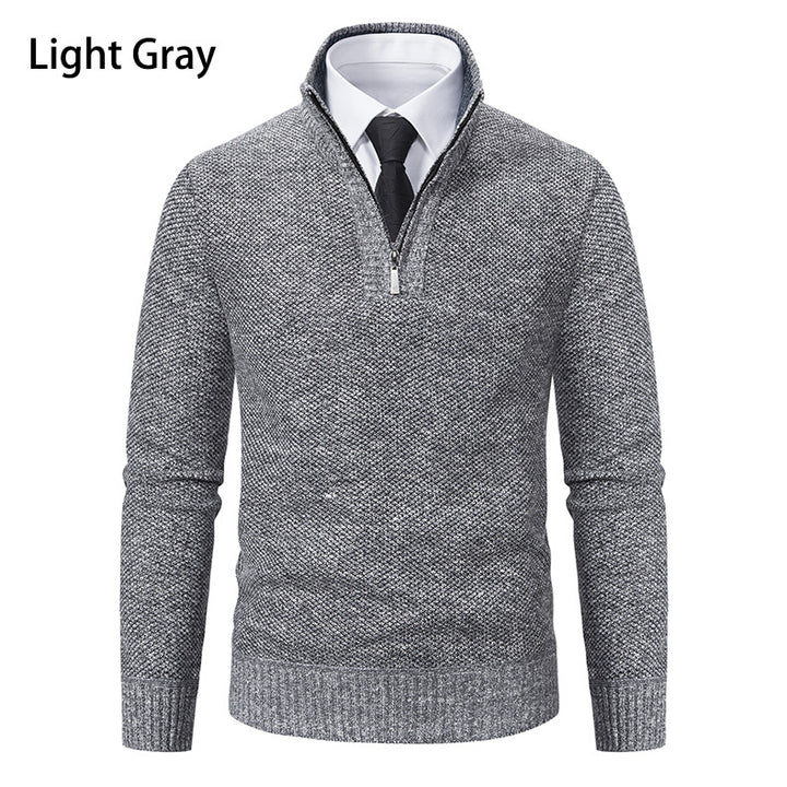 Herren Pullover mit Stehkragen und attraktivem Zipper Echoarchiv