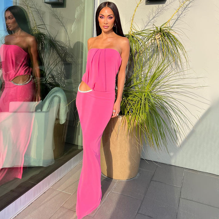 Damen Elegantes Maxikleid mit schmalem Design und raffinierten Cut-Out-Details Echo Archiv