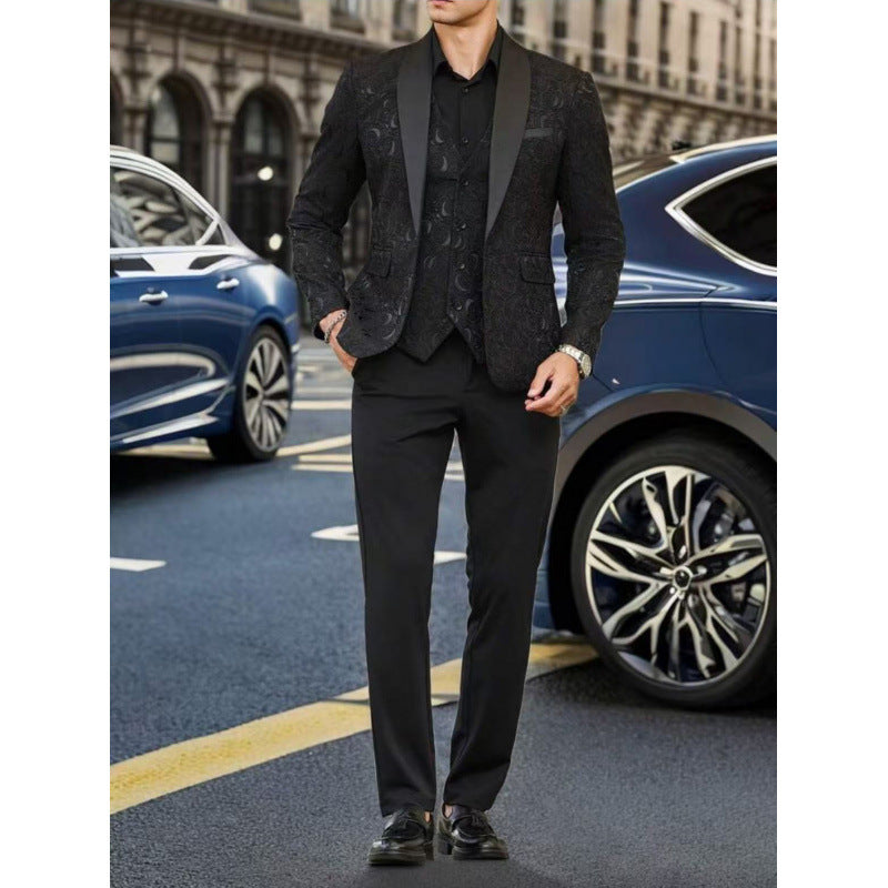Herren Extravaganter Smoking-Blazer mit filigranem Muster Echoarchiv