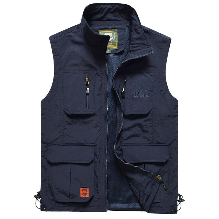 Herren Multifunktionale Outdoor‑Weste mit Mesh‑Futter, Mehrfach‑Taschen und verstellbarem Saum Echo Archiv