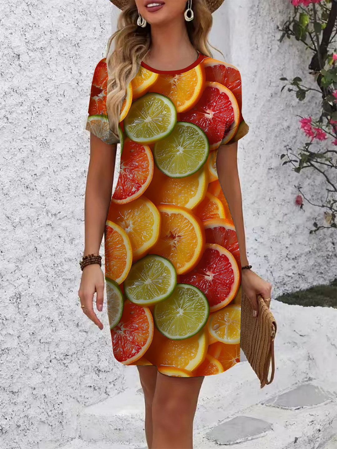 Damen T-Shirt Kleid mit floralem Design und bequemem Schnitt Echo Archiv