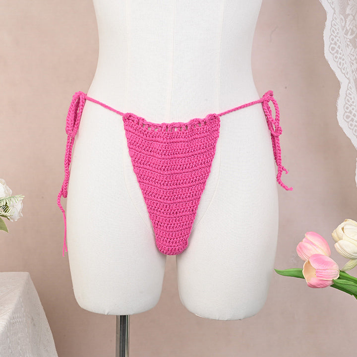 Damen Häkel-Bikini-Oberteil mit floralen Akzenten und verstellbaren Trägern Echo Archiv