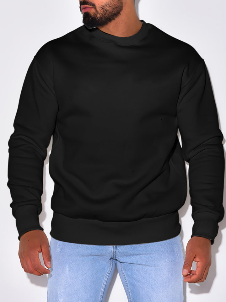 Herren Lässiges Rundhals-Sweatshirt mit Rippbündchen Echoarchiv