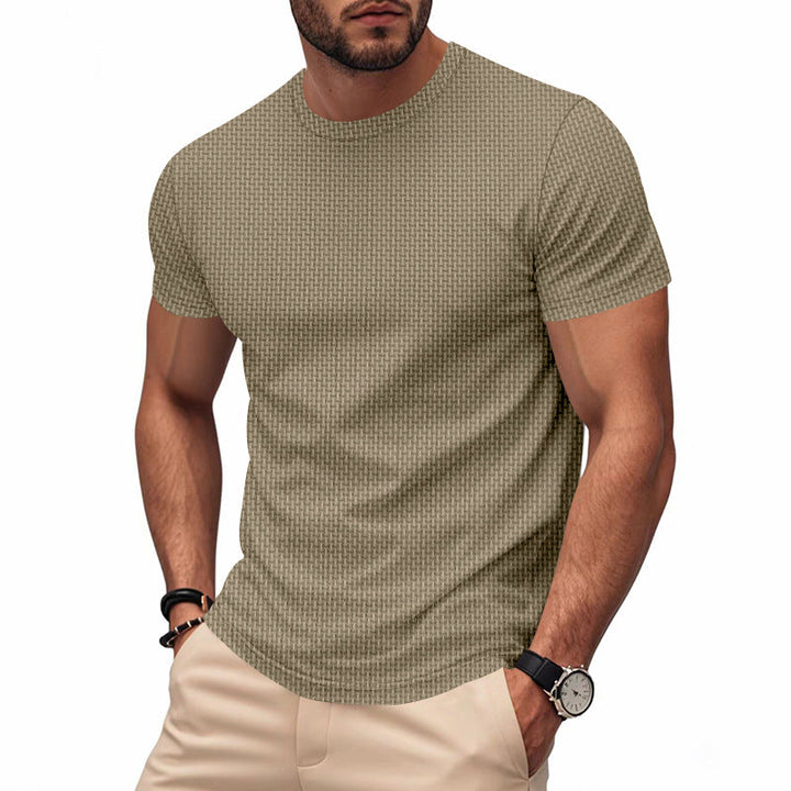 Herren Kurzarm T-Shirt mit strukturiertem Design und atmungsaktiver Baumwolle – Marzano