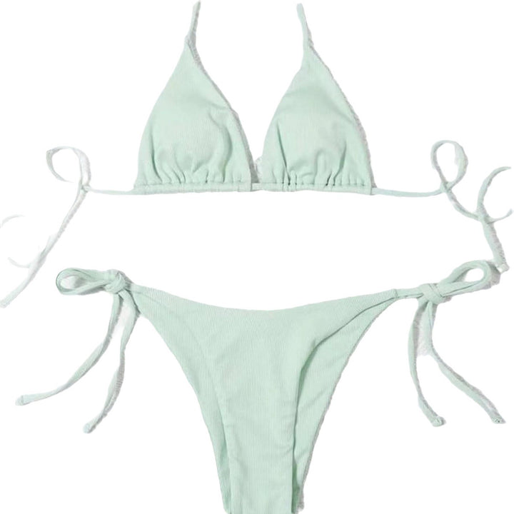 Damen Hochwertiges Ripp-Bikini-Set mit verstellbaren Trägern Echo Archiv