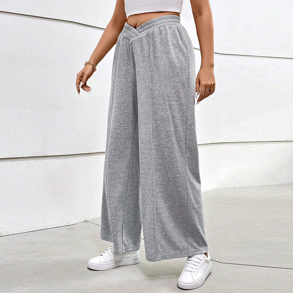 Damen weit geschnittene Freizeithose mit elastischem Bund und Cross-Over-Design Echo Archiv