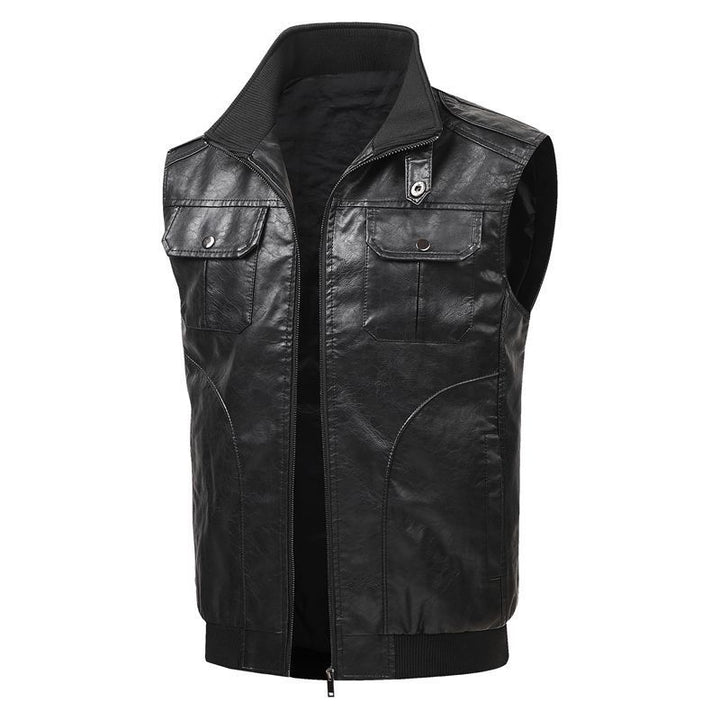 Herren Stilvolle Kunstleder Weste Echo Archiv