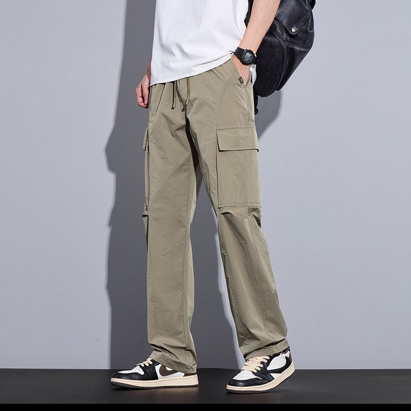 Herren Leichte Cargo-Freizeithose mit Tunnelzug, Multifachtaschen und geradem Schnitt Echo Archiv