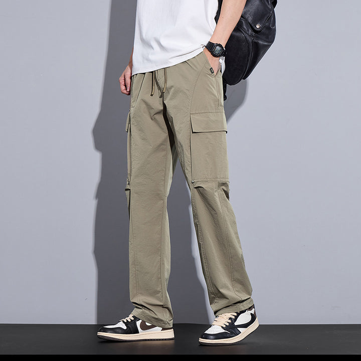 Herren Leichte Cargo-Freizeithose mit Tunnelzug, Multifachtaschen und geradem Schnitt Echo Archiv