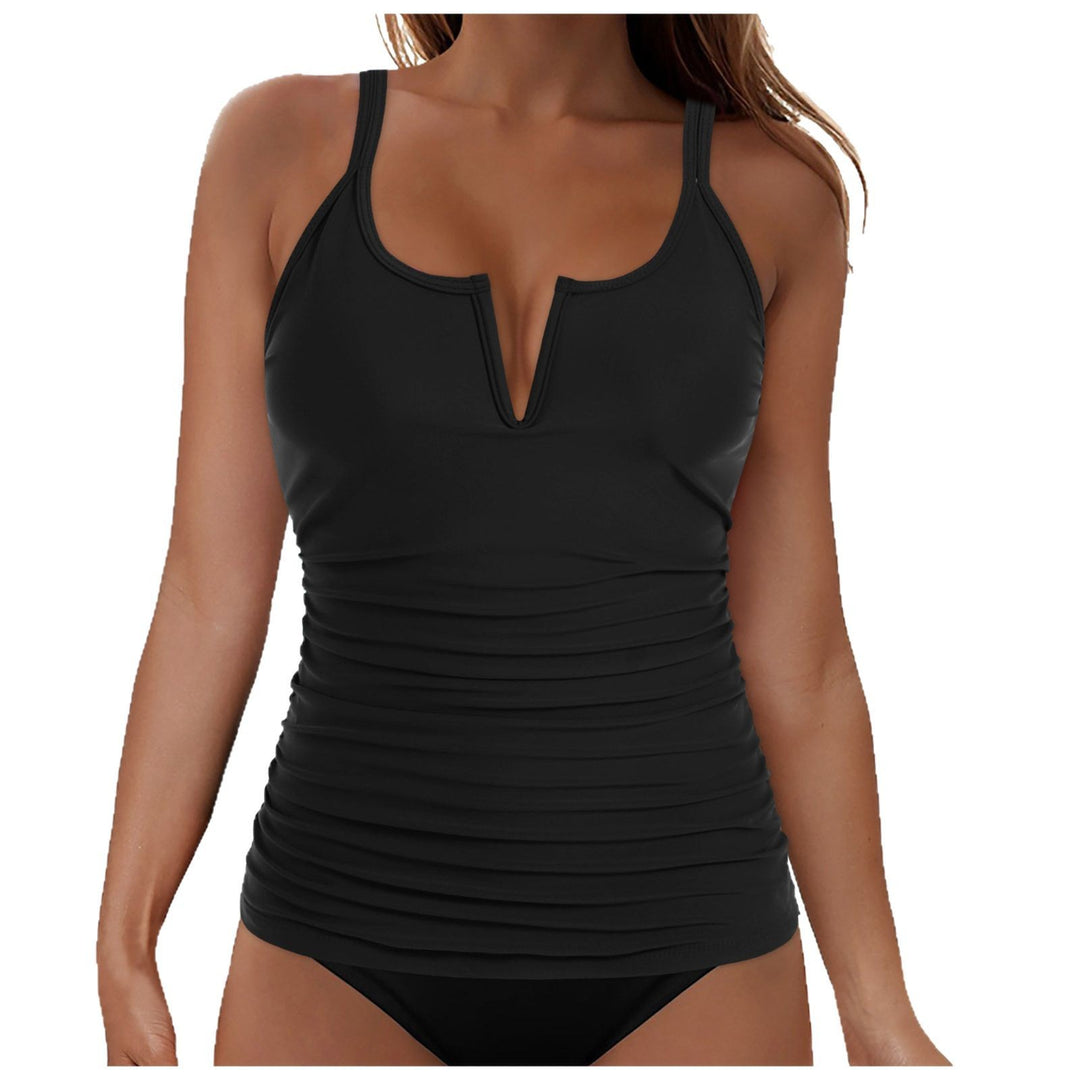 Damen Tankini-Oberteil mit figurumspielendem Design und tiefem V-Ausschnitt Echo Archiv