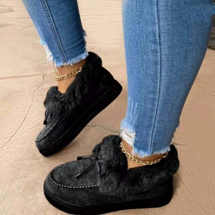 Damen Gefütterte Plateau‑Mokassin‑Sneaker mit Kunstfellkragen und dämpfender Plateausohle Echo Archiv
