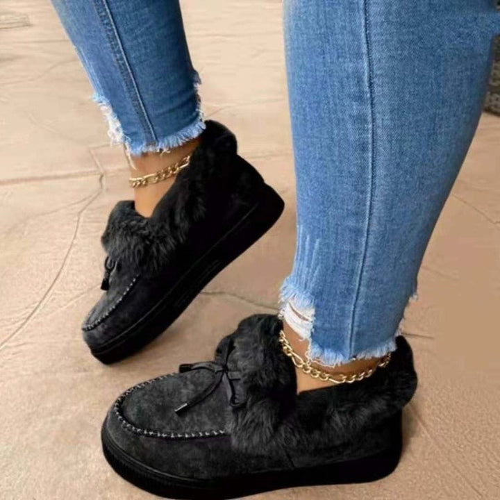 Damen Gefütterte Plateau‑Mokassin‑Sneaker mit Kunstfellkragen und dämpfender Plateausohle Echo Archiv