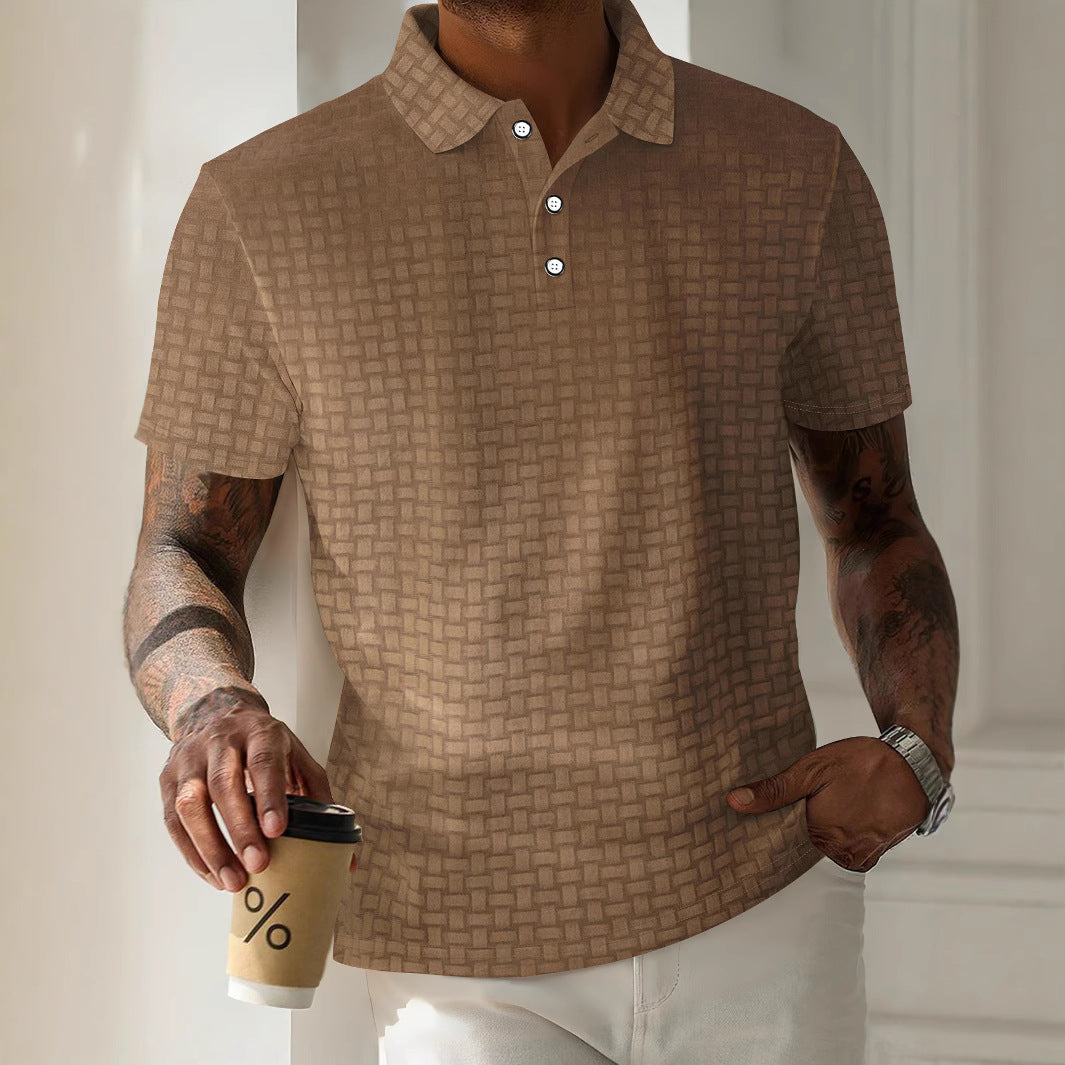 Herren stilvolles Poloshirt mit modernen strukturierten Details Echoarchiv